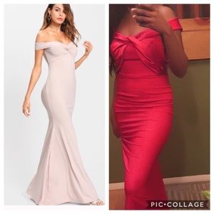 Closet closing Red twist front mermaid dress